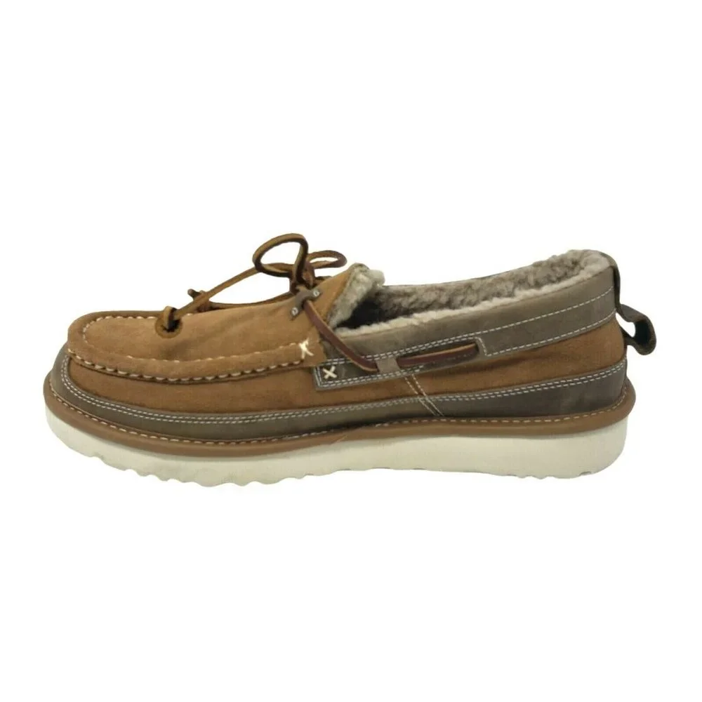 UGG DEX‎ Chestnut Brown Tan Leather Loafer Sheep Wool Lining Sizes 7 & 8 NEW